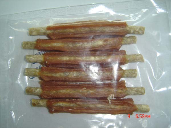 Dry chicken jerky with munchy stick